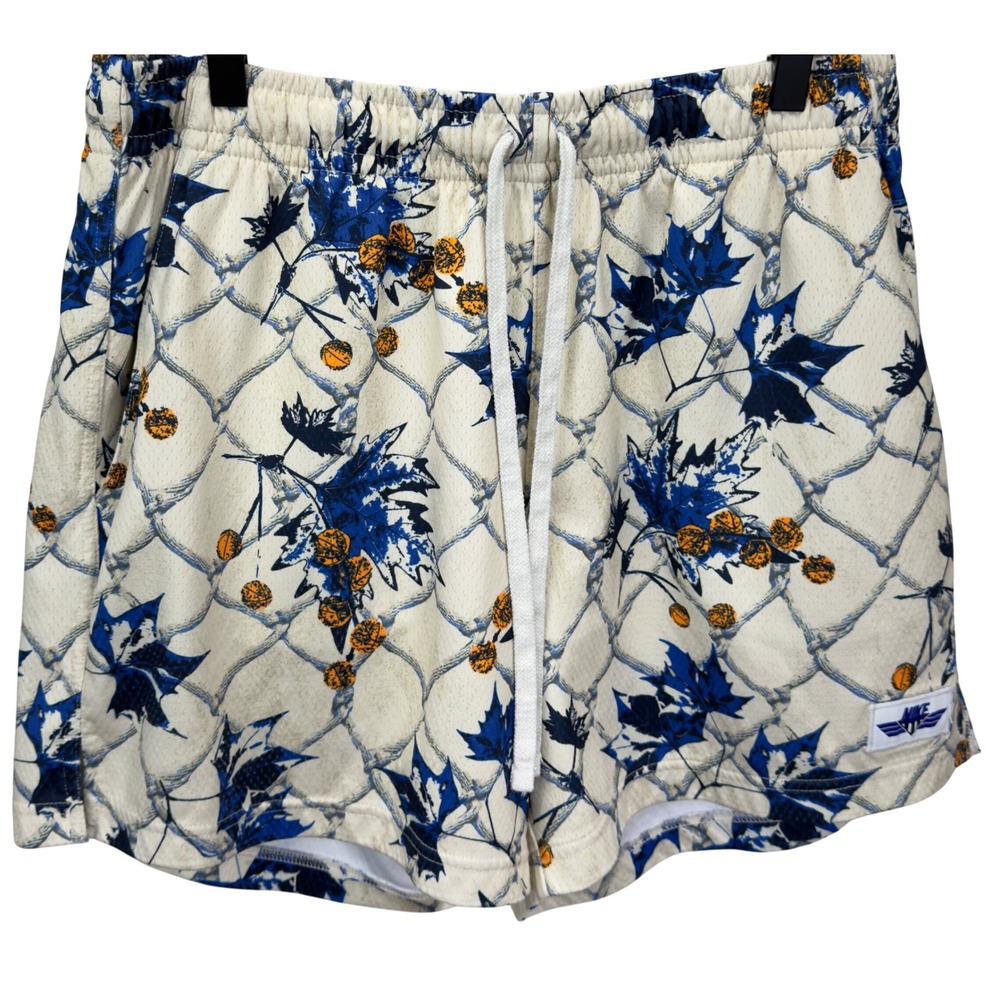 Nike Club Woven Basketball Shorts Blue Leaf Camo Print Mens Size M HQ2466-110